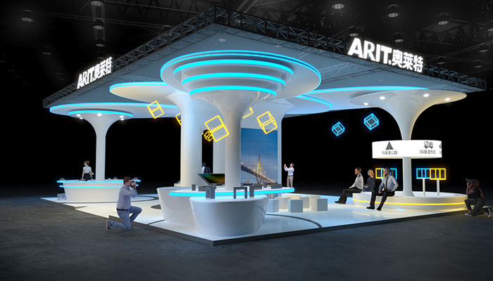 180㎡混泥土展臺展位設(shè)計效果圖 180㎡混泥土展臺展位設(shè)計效果圖